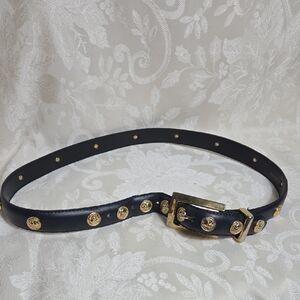 Tarox Black And Gold Embellished Leather Women's Belt